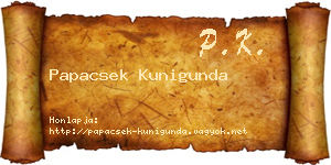 Papacsek Kunigunda névjegykártya
